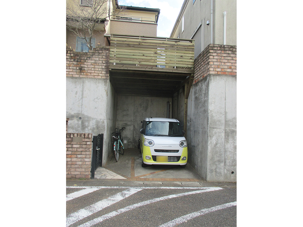千葉県松戸市の車庫上・ガレージウッドデッキ施工例1