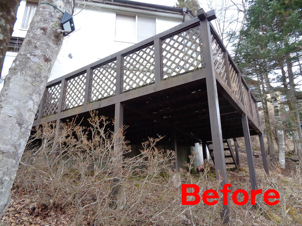 静岡県熱海市の傾斜地ウッドデッキ施工例8