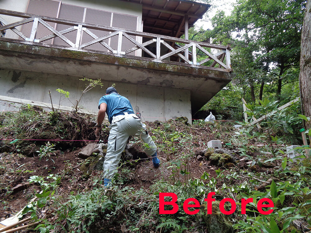 静岡県伊東市の傾斜地ウッドデッキ施工例8