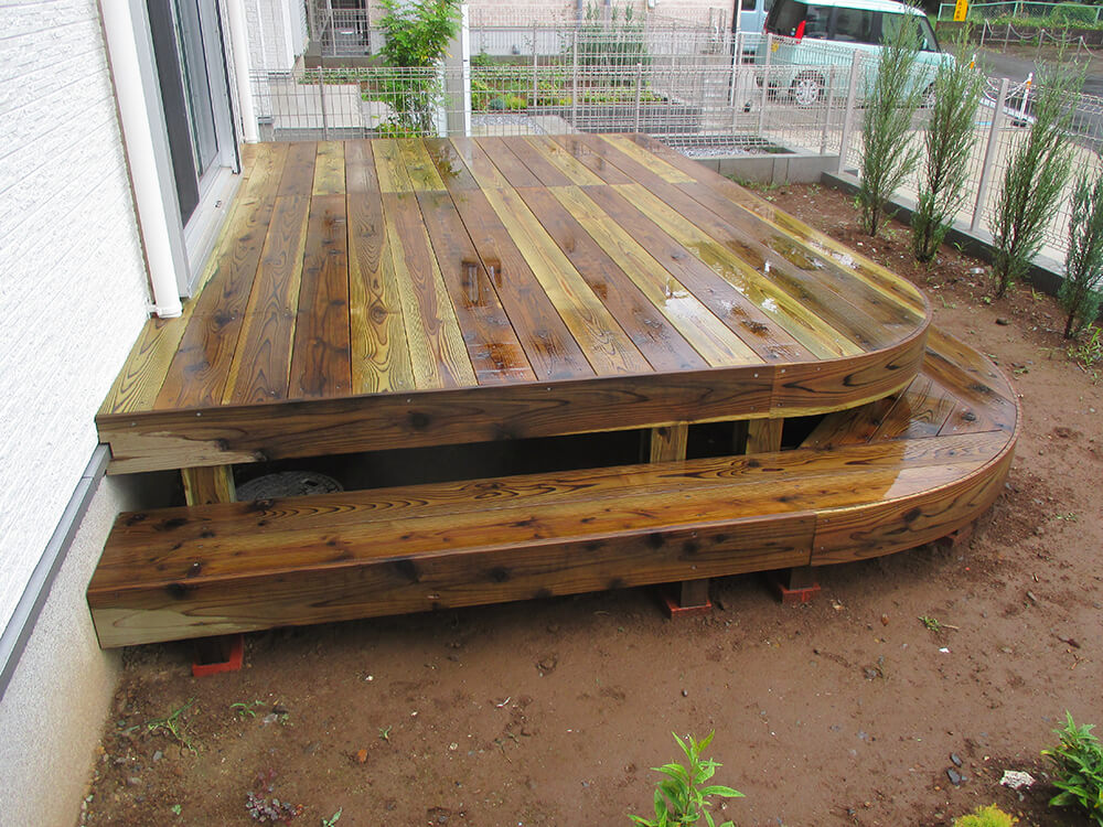 千葉県八千代市 庭 ウッドデッキ1