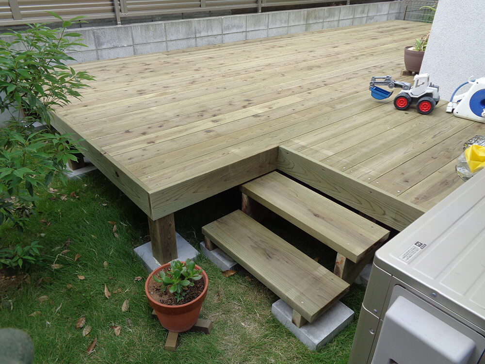 神奈川県藤沢市 庭 ウッドデッキ4