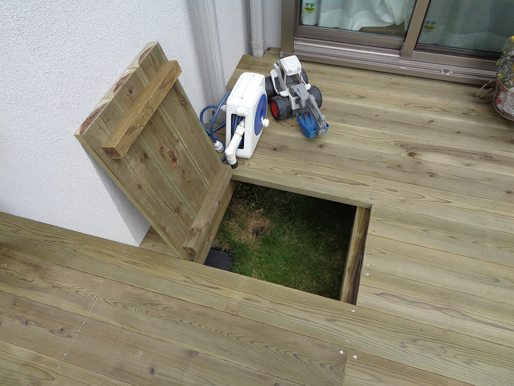 神奈川県藤沢市 庭 ウッドデッキ6