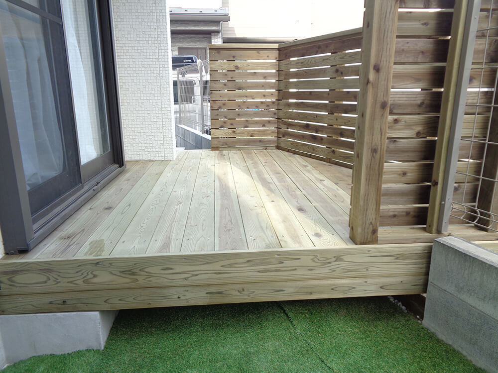 神奈川県座間市 庭 ウッドデッキ2