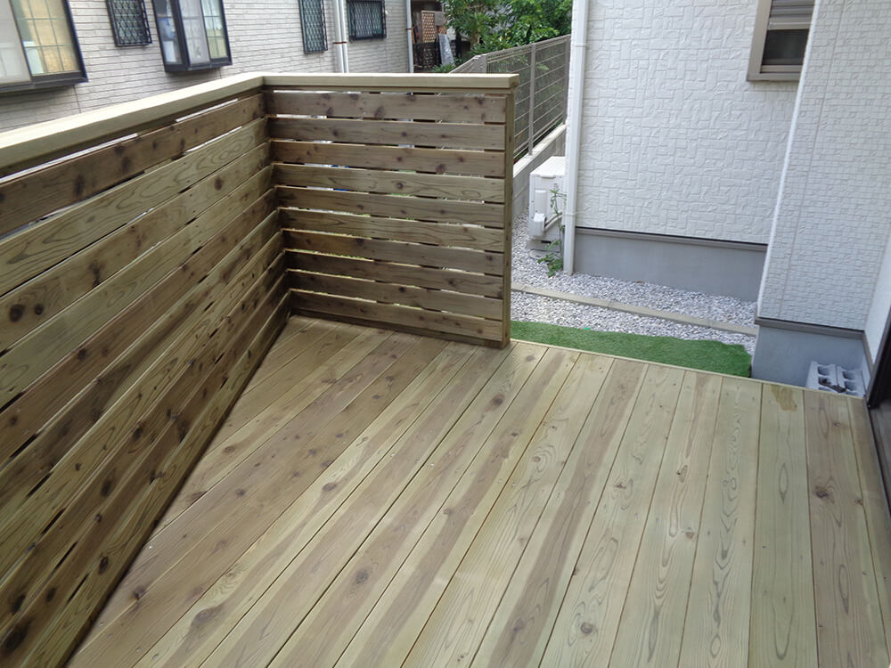神奈川県座間市 庭 ウッドデッキ4