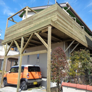 千葉県流山市 バルコニーウッドデッキ