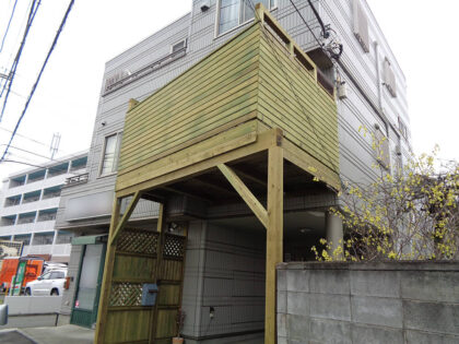 藤沢市 バルコニーウッドデッキ施工