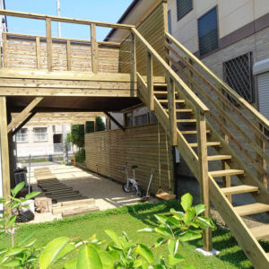 神奈川県小田原市 バルコニーウッドデッキ施工
