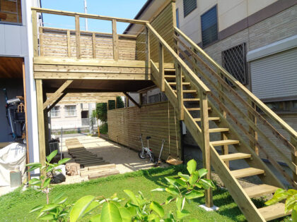 神奈川県小田原市 バルコニーウッドデッキ施工