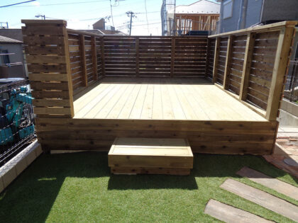 横浜市 ガレージウッドデッキ