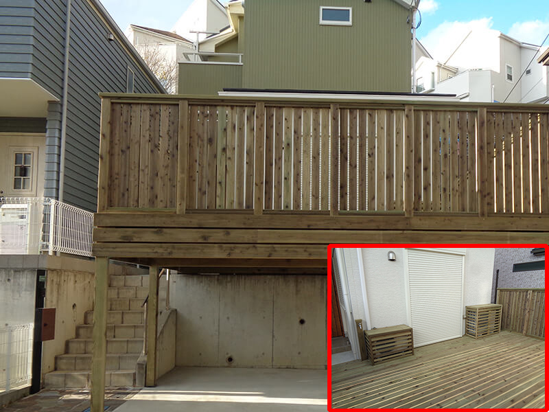 リビング前に広いお庭を実現