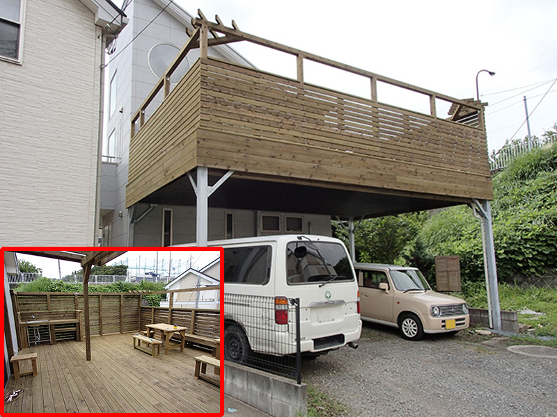 鉄骨架台を使用　車の出入りもスムーズ